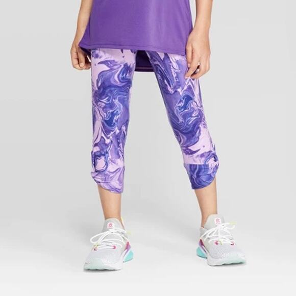 Champion Purple Marbled Tie Dye Legging Medium 7-8 - Picture 1 of 5